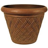 Arcadia Basket Weave Pot Chocolate