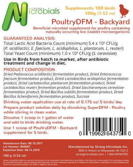 Poultry DFM-Backyard (Probiotic) 100 Birds