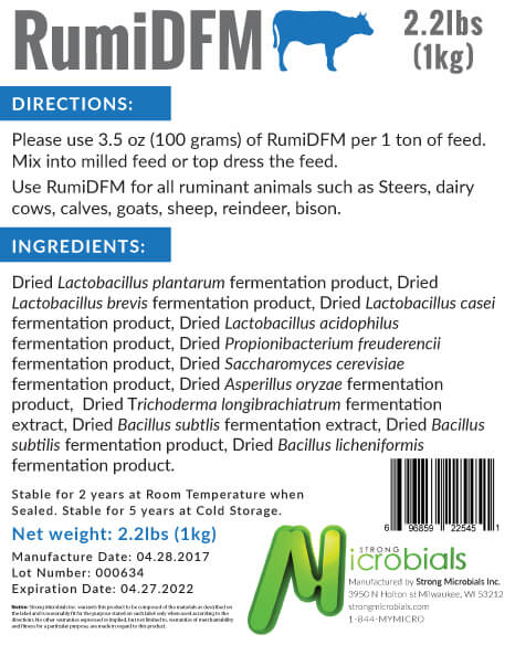 RumiDFM Bovine / Rumen (probiotic) 2.2 lb Bag