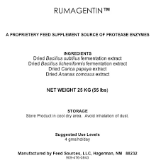 Rumagentin Improve Livestock Feed Efficiency 50 Lb Bags